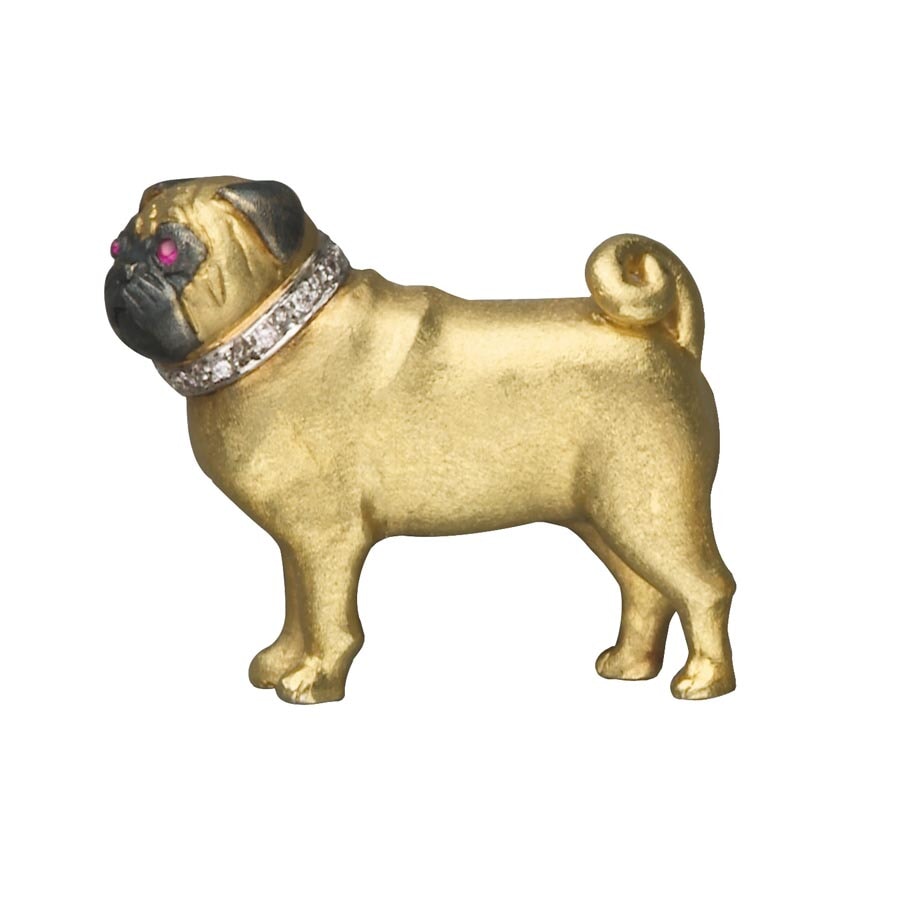 アクセサリー Lucky PUG!! 18k Gold Pug Pin